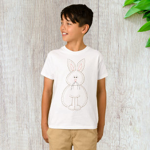Camiseta Estilo de Bordado Bonito Coelho Coelho
