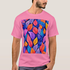 Camiseta Estilo de bordel: Padrões Folha Vibrantes