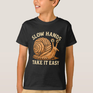 Camiseta Estilo de Caracol de Arte Simulada à Mão