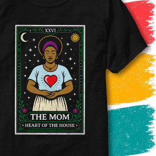 Camiseta Estilo de Carta de Tarot Mãe Coração da Casa Mamãe