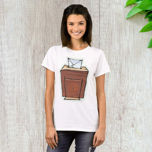 Camiseta Estilo de Cartografia do Ícone da Caixa de Entrada