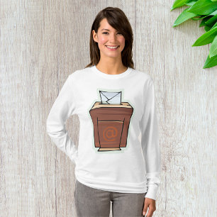 Camiseta Estilo de Cartografia do Ícone da Caixa de Entrada