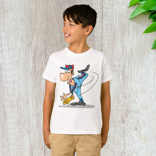 Camiseta Estilo de Cartoon Baseball Pitcher