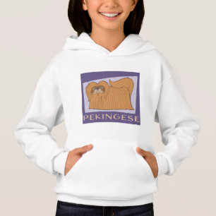 Camiseta Estilo de Cartoon Bonito Cachorro Pekingês