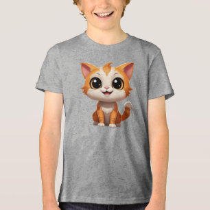 Camiseta Estilo de Cartoon de Gato Laranja Bonito - 89738