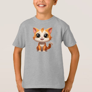 Camiseta Estilo de Cartoon de Gato Laranja Bonito - 89738