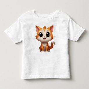 Camiseta Estilo de Cartoon de Gato Laranja Bonito - 89738
