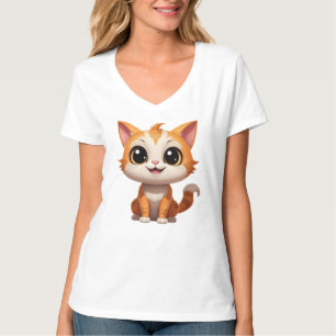 Camiseta Estilo de Cartoon de Gato Laranja Bonito - 89738