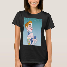 Camiseta Estilo de Cartoon Mulher Elegante