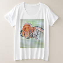 Estilo de Cartoon Ryukin Goldfish - Pintura acríli