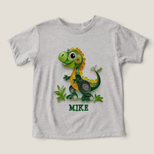 Camiseta Estilo de coloração de papel do Dinossauro muda o