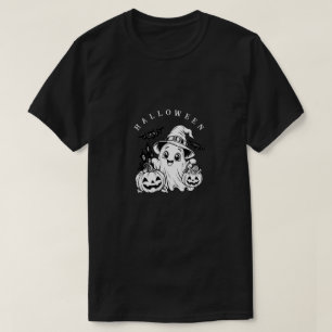 Camiseta Estilo de colorir fantasma de Halloween fofo 