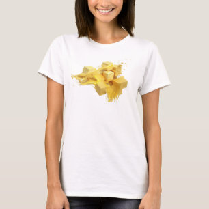 Camiseta Estilo de Cubos Abstratos de Ouro Único