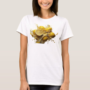 Camiseta Estilo de declaração de limões abstratos dourados