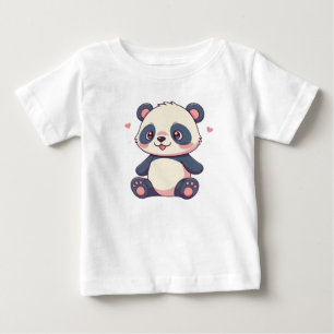 Camiseta Estilo de desenho animado bonito kawaii baby panda