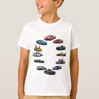 Camiseta Estilo de desenho animado de carro desportivo