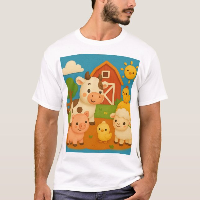 Camiseta Estilo de desenho animado infantil gráfico de bebê (Frente)