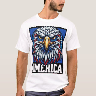 Camiseta Estilo de design americano multicolorido: T- básic