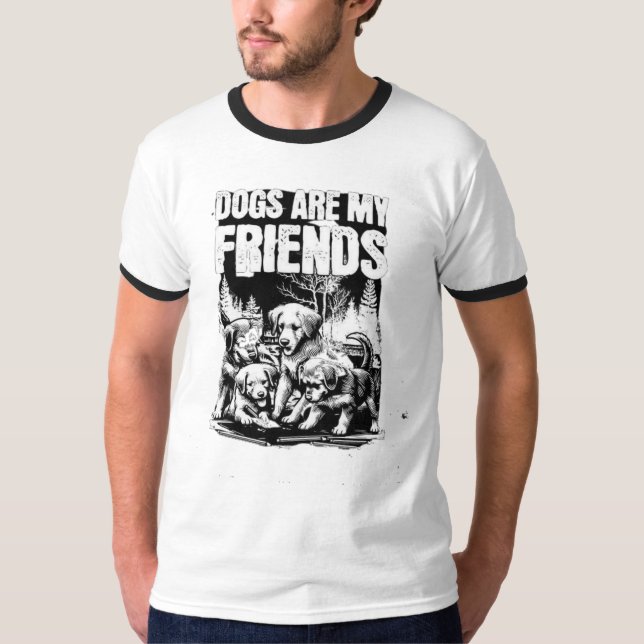 Camiseta Estilo de design do Cachorro Negro: Camisa-T Básic (Frente)