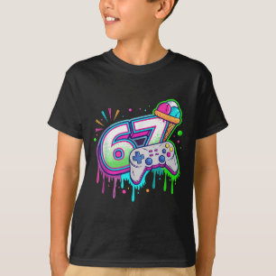 Camiseta Estilo de design Retro Gamer 67 para sorvete e jog