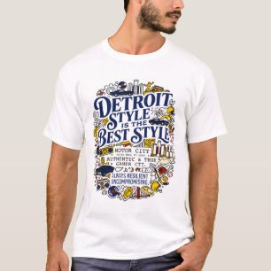 Camiseta estilo de detroit cidade motorizada michigan desen