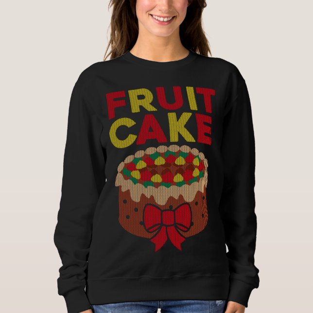 Camiseta Estilo de Doce de Natal Feio com Bolo de fruta (Frente)