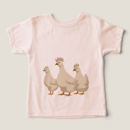 Camiseta Estilo de Estêncil de Corte de Três Hens Franceses