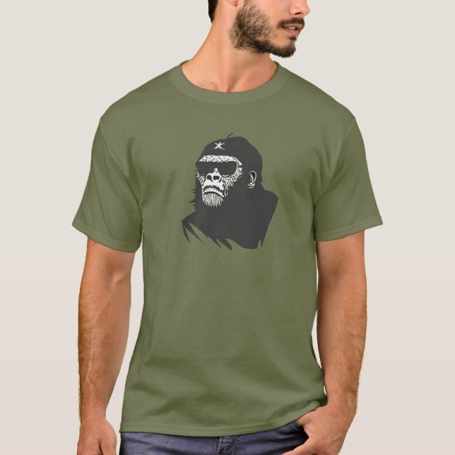 Camiseta Estilo de Estêncil de Grafite Ape Guevara Che Paro (Frente)