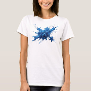 Camiseta Estilo de Estrelas Abstratas Azuis Vibrantes