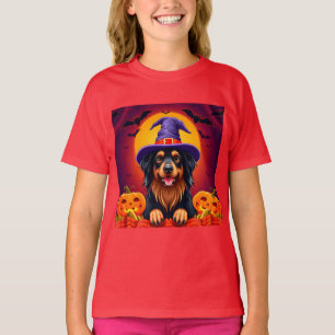 Camiseta Estilo de festa de abóbora de cachorro de Hallowee