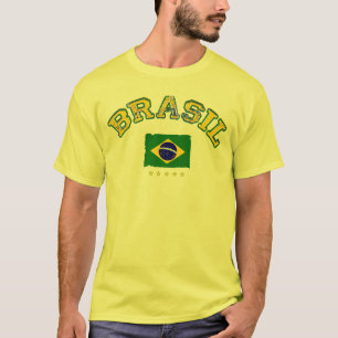 Camiseta Estilo de futebol com bandeira do Brasil
