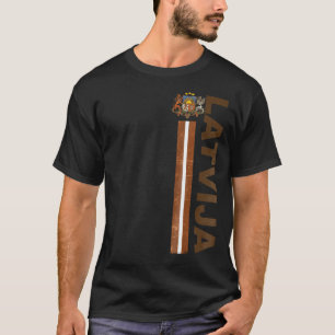 Camiseta Estilo de Futebol Letão Texto Escuro Orgulho Nacio