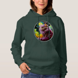 Camiseta Estilo de gato maluco com Hoodie