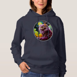 Camiseta Estilo de gato maluco com Hoodie