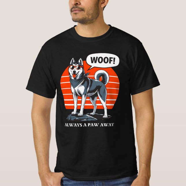 Camiseta Estilo de Grafite Cão Arte Clássica (Frente)