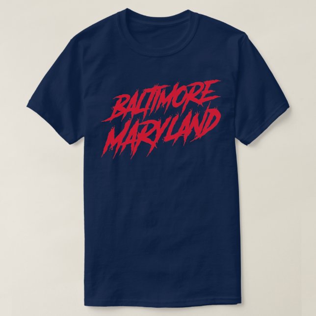 Camiseta Estilo de Grafite de Baltimore Maryland (Frente do Design)