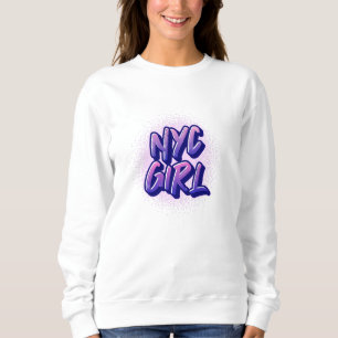 Camiseta Estilo de Grafite de Rapariga NYC