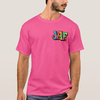 Camiseta Estilo de grafite JAF - tipografia colorida de art
