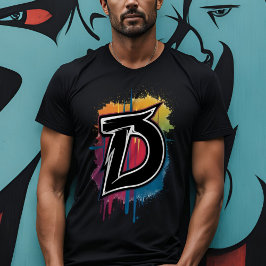 Camiseta Estilo de grafite - Letra "D" Monograma Personaliz