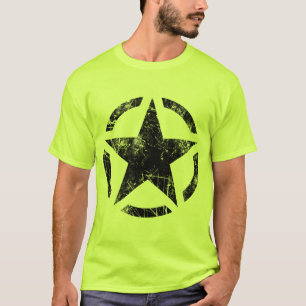 Camiseta Estilo de Grunagem de Estêncil Estelar