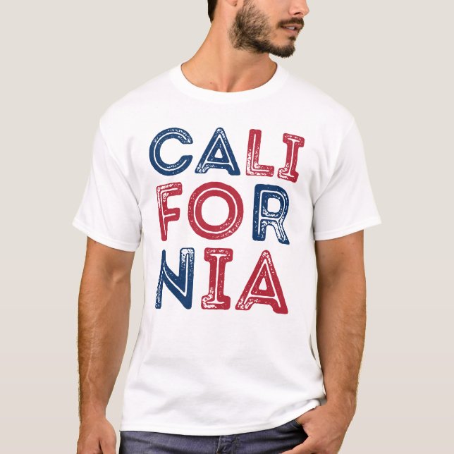 Camiseta Estilo de Grunge California - Camisa-T de Homens (Frente)