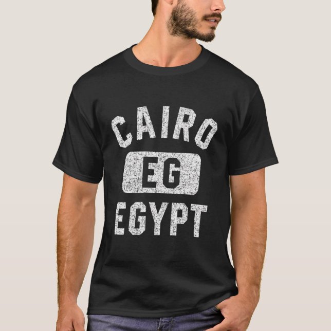 Camiseta Estilo de Gym Cairo Egito - Impressão branco angus (Frente)