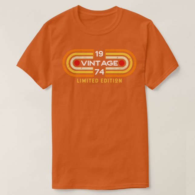 Camiseta Estilo de Jogo Retroativo Vintage 1974 (Frente do Design)