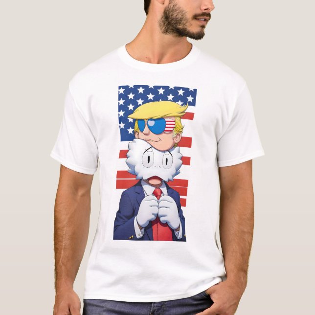 Camiseta Estilo de Kaws de Arte Moderna Donald Trump MAGA 2 (Frente)