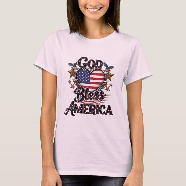 Camiseta Estilo de Liberdade: Designs de Slogan dos EUA (Frente)