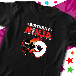 Camiseta Estilo de Livro de 9 Anos Ninja 9º Aniversário