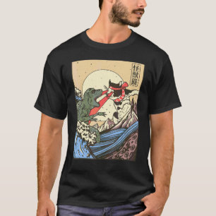 Camiseta Estilo de luta de Kaiju japonês Gato Vs Monstro De