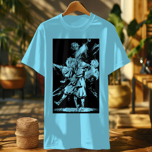 Camiseta estilo de manga da antiga escola