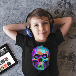 Camiseta Estilo de Máscara de Morte de Hipercoloração Crâni
