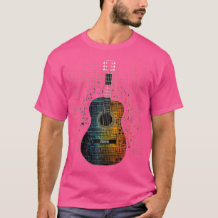 Camiseta Estilo de Matriz de Violão Acústico Jogador de Ban